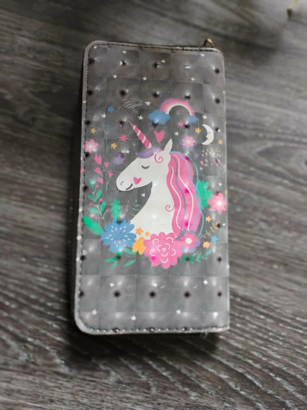 Unicorn Wrap Around Zippered Wallet Holographic